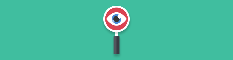 eye in magnifying glass