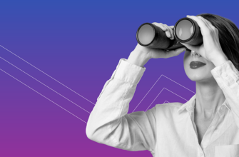 woman in a dress shirt looking through binoculars