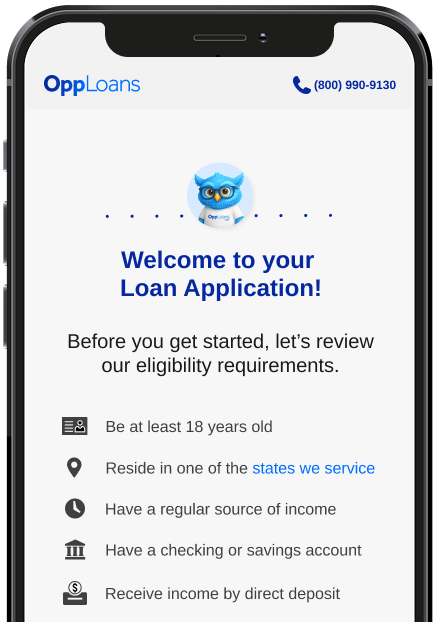 loan application on iphone screen