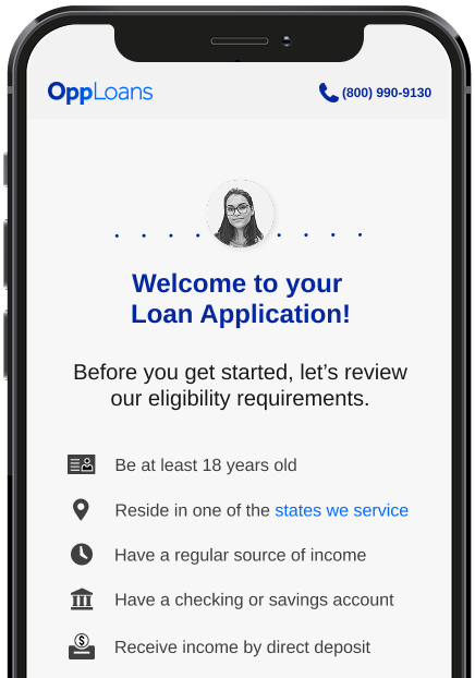 loan application on iphone screen